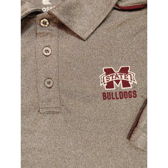 Men's Colosseum Mississippi State Bulldogs Short Sleeve Polo Shirt Gray - Picture 4 of 9